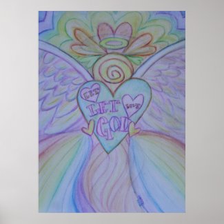 Let Love, Let God Guardian Angel Art Print Poster print