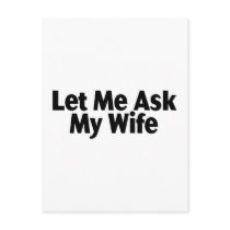 Let Me Ask My Wife Postcards