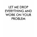LET ME DROP EVERYTHING AND WORK ON YOUR PROBLEM t-shirts