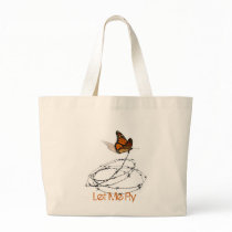 Let Me Fly -  Butterfly Caught in Barbed Wire Canvas Bags