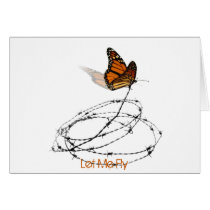 Let Me Fly -  Butterfly Caught in Barbed Wire Card