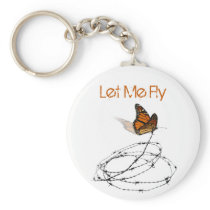 Let Me Fly -  Butterfly Caught in Barbed Wire Key Chain