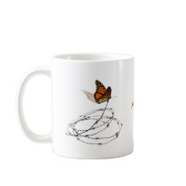 Let Me Fly -  Butterfly Caught in Barbed Wire Coffee Mug