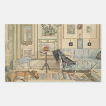 Let Sleeping Dogs Lie Swedish Watercolor Rectangle Sticker