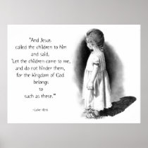 LET THE CHILDREN COME: JESUS: PENCIL ART PRINT