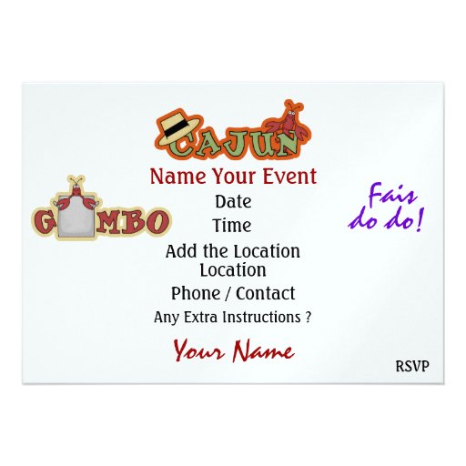 Let the Good Times Roll! Cajun Style! SRF Custom Announcements