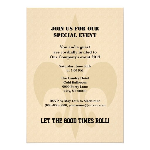 Let the Good Times Roll Special Event Party Custom Announcement