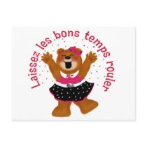 Let The Good Times Roll Teddy Bear postcards
