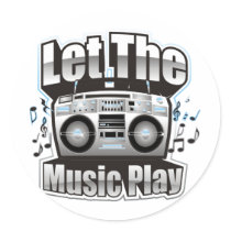 Let the Music PLay Round Sticker