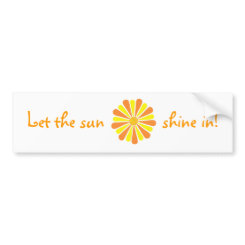 Let the sun shine in! Orange Yellow Burst stickers zazzle_bumpersticker
