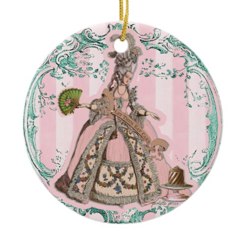 Let Them Eat Cake Marie Antoinette Pink Ornament ornament