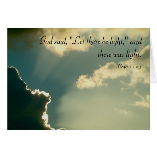 Let there be light card
