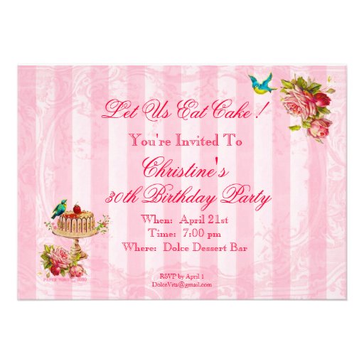 Let Us Eat Cake Party Invitations