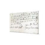 Letra escrita por Handel, junio de 1716 Impresion De Lienzo