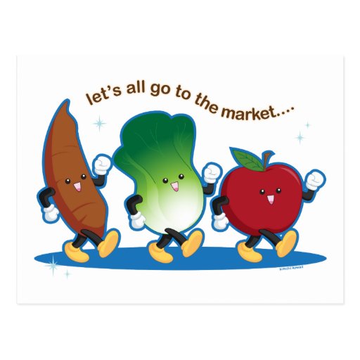 Let's All Go to the Market Postcard | Zazzle