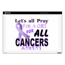 Let's All Pray For a Cure Cancer Awareness Apparel Decal For 17" Laptop