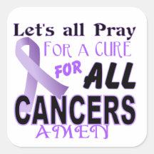Let's All Pray For a Cure Cancer Awareness Apparel Stickers