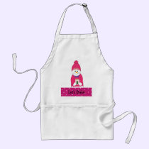Let's Bake Girl Snowman in Pink aprons