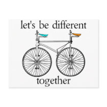 Let's Be Different Together Postcard