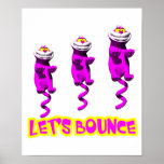 Lets Bounce Bouncing Kitty Cat Print