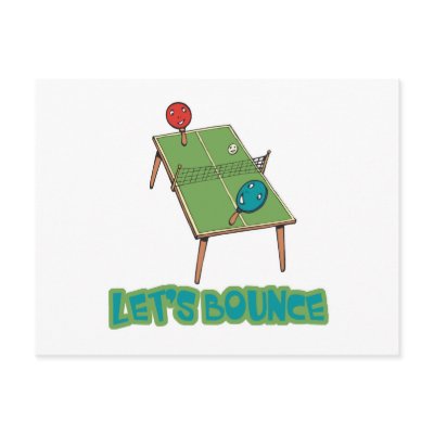 Lets Bounce Ping Pong Table Tennis Postcard by doonidesigns