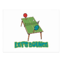 Lets Bounce Ping Pong Table Tennis Postcard