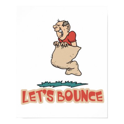 Lets Bounce Potato Sack Race Poster by doonidesigns