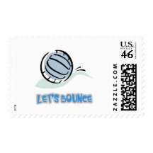 Lets Bounce Volleyball Postage Stamps