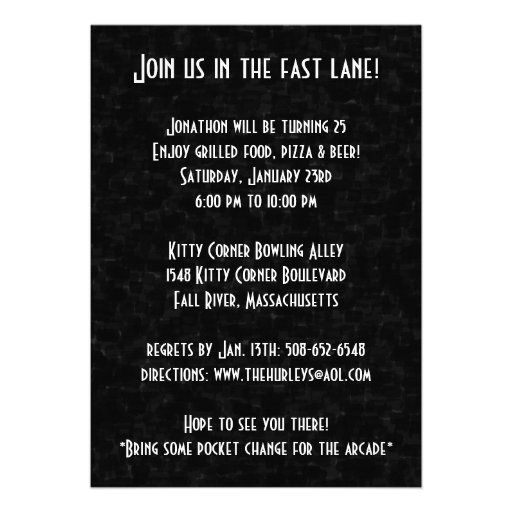 Let's Bowl Birthday Party Invitation