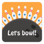 Lets bowl Bowling party seal stickers sticker