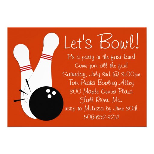 Let's Bowl Party Invitation