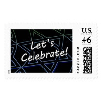 Lets Celebrate Blue to Green Rectangle stamps