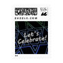 Let's Celebrate Blue to Green Square Postage