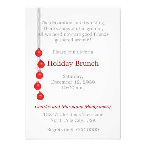 Let's Celebrate Holiday Brunch Custom Invitation