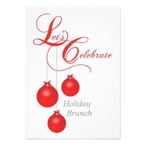 Let's Celebrate Holiday Brunch Custom Invitation