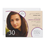 Lets Celebrate in Plum n Champagne Photo Birthday invitations
