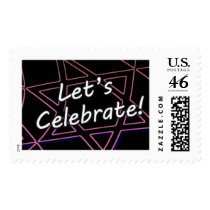 Lets Celebrate Rainbow Rectangle stamps
