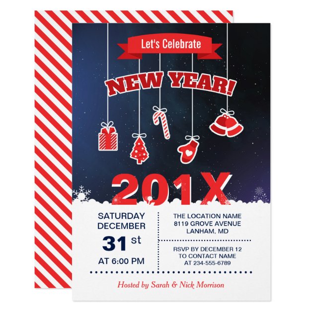 Let's Celebrate the New Year 2018 Countdown Party Card