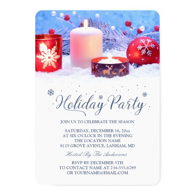 Let's Celebrate the Season Graceful Holiday Party Card (front side)