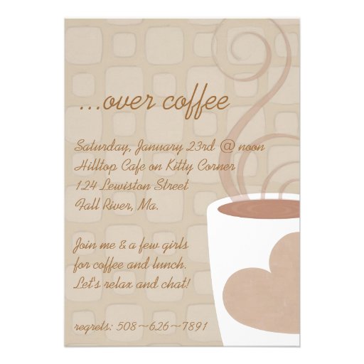 Let's chat over coffee luncheon invitation
