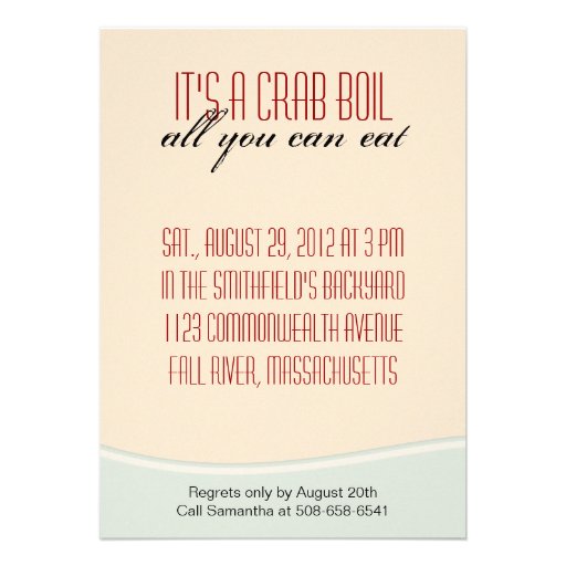 Let's Cook Crabs Crab Boil Invitation