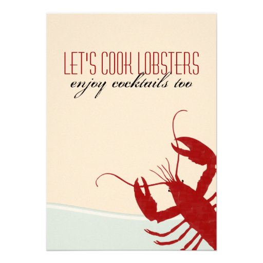 Let's Cook Lobsters Lobster Bake Invitation