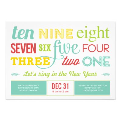 Let&#39;s Count Down New Year&#39;s Eve Party Invitation