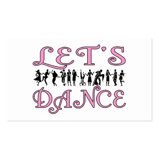 Let's Dance Dancing Couples Business Card (back side)