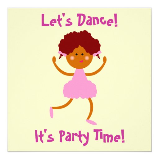 Let's Dance ~ It's Party Time~Kids Birthday Party Personalized Announcements