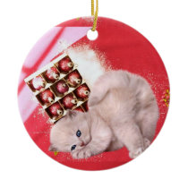 Let's decorate together Kitten Christmas Art Christmas Tree Ornament