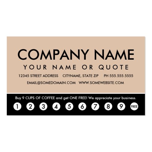let's do coffee (customer loyalty) business cards (back side)