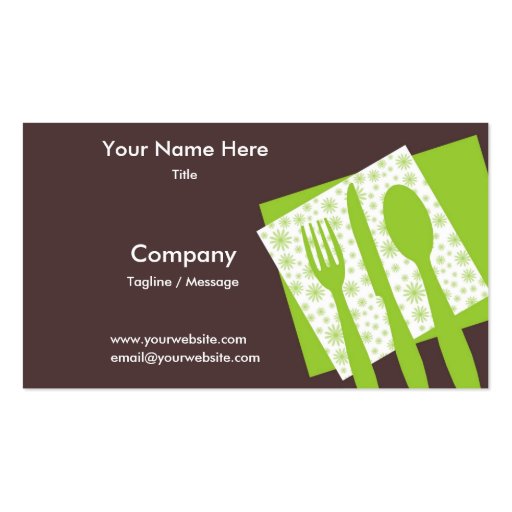 Let's Eat Business Card In Kiwi (front side)