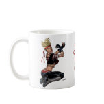 Let's Fight! Blond Punk Rock Girl Pin-up by Al Rio mugs