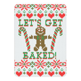 Let's Get Baked The Gingerbread Cookie Says 5x7 Paper Invitation Card